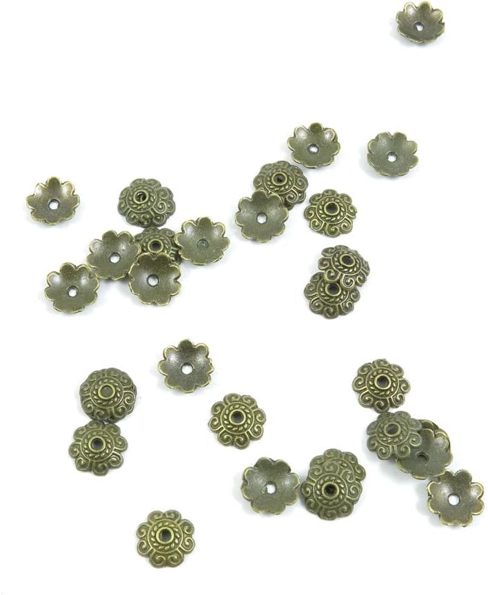 3070 Pieces Jewelry Making Charms Findings Antique Bronze Brass Fashion Jewellery Wholesale Supplies Pendant Lots Bulk Supply F1HD8 Flower Spacer Beads 8mm