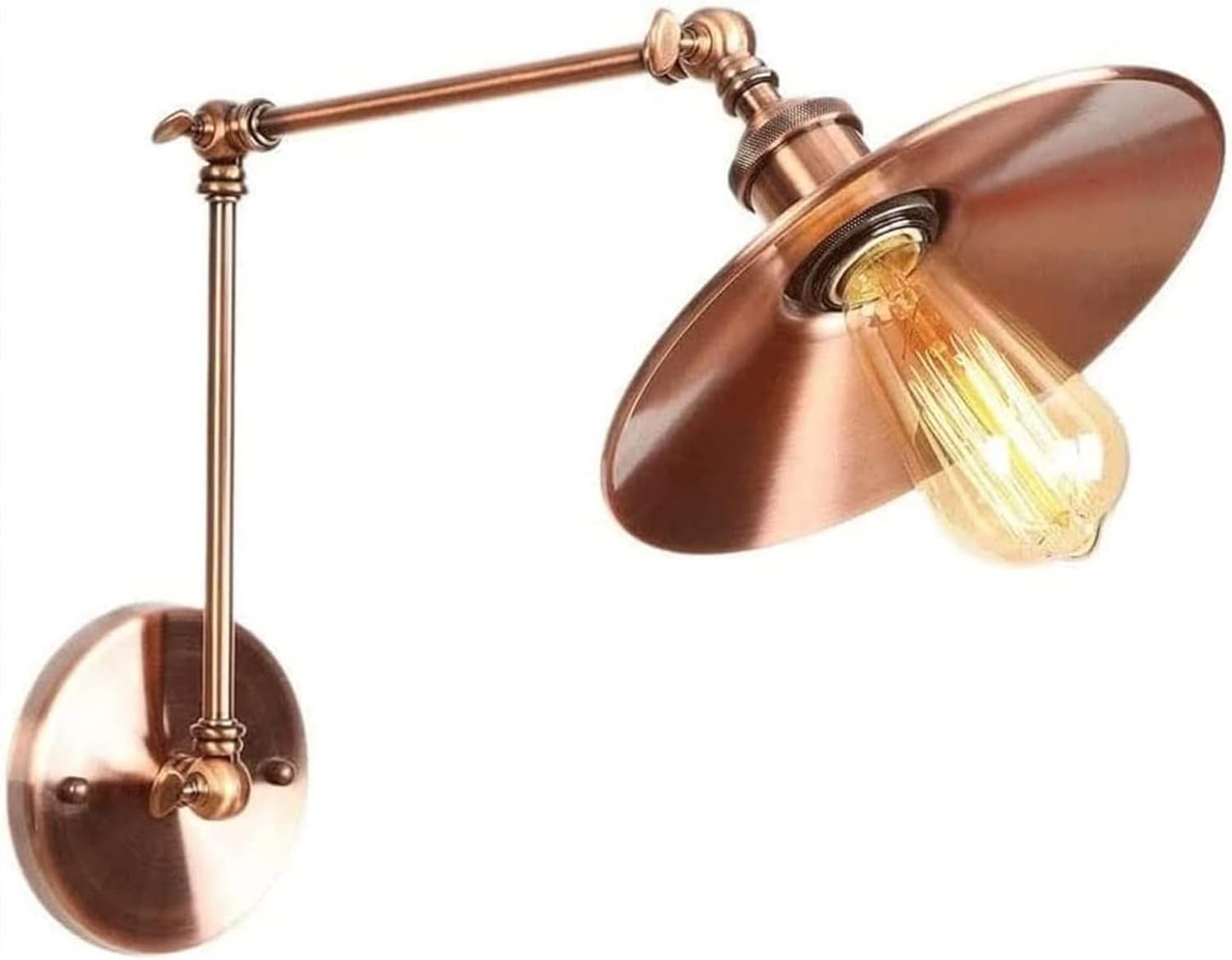 Vintage Swing Arm Wall Lamp, E27 Adjustable Wall Sconce, Antique Industrial Wall Light with Metal Lampshade, Indoor Decor Lighting Fixture for Living Room Bedroom Farmhouse Loft (Color : B) ( Color :