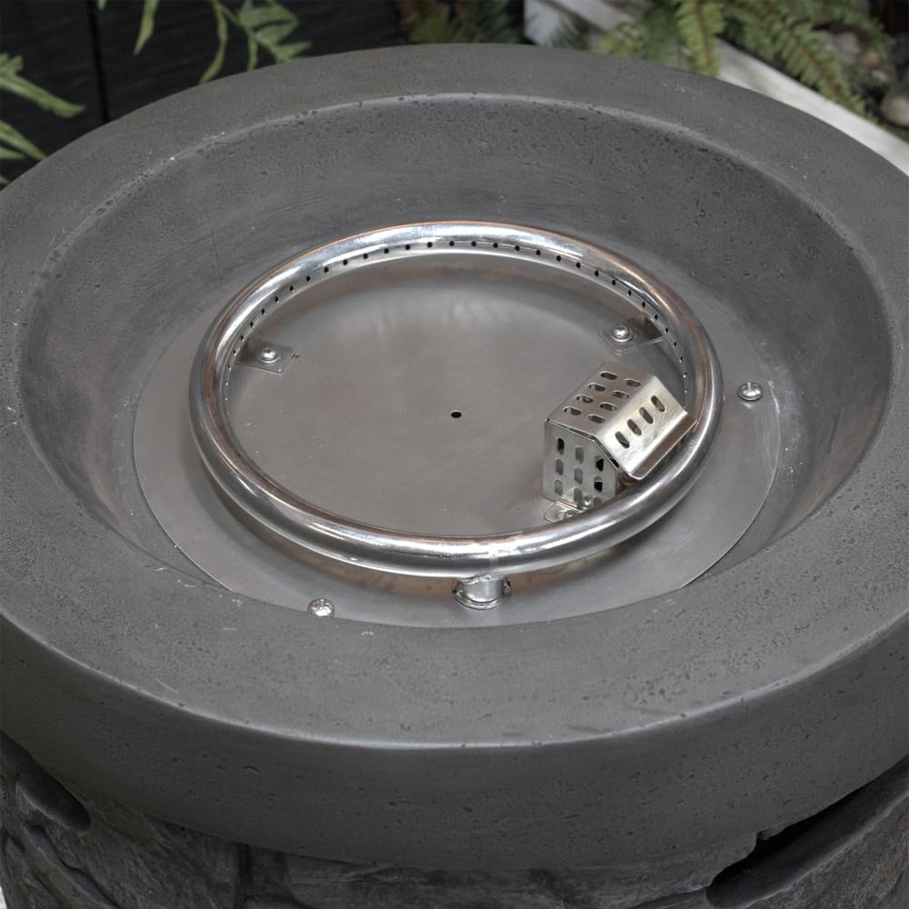 32000 BTU, CSA Certification Diameter 20 Inch Round Outdoor Gas Fire Pit,Contain 2.5kg Lava Stone and Rainproof Cover,Suitable for Outdoor Garden