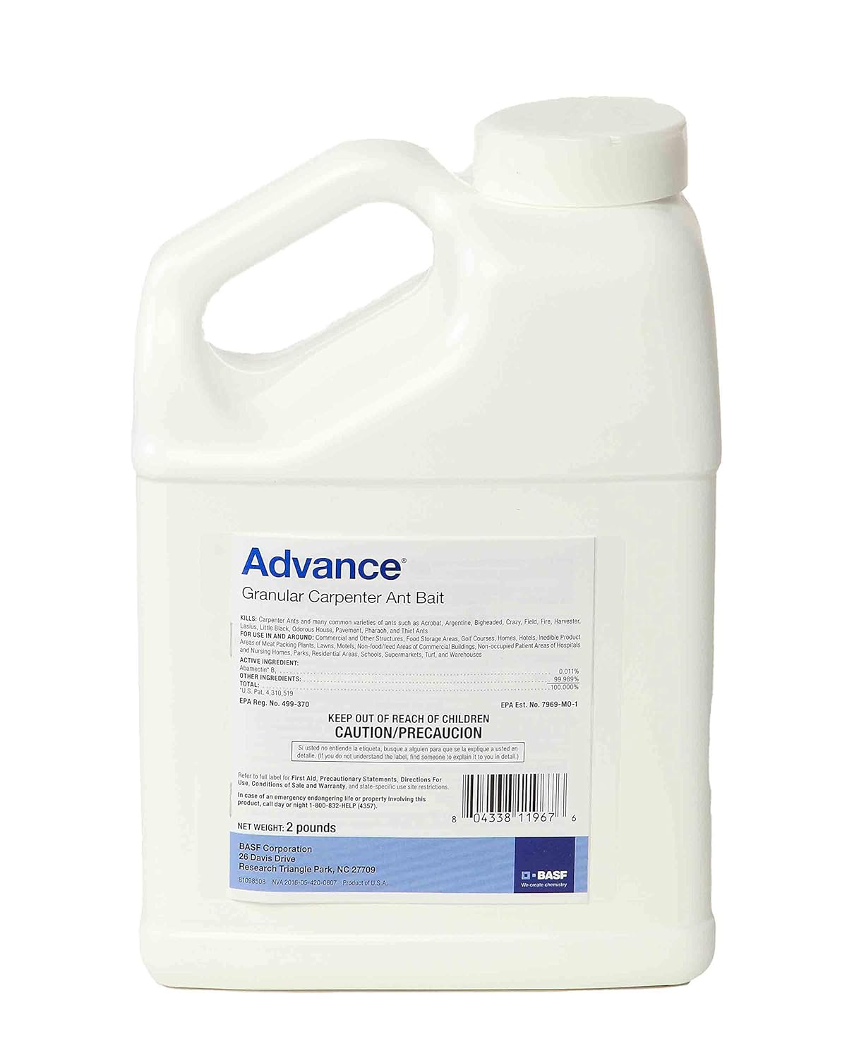 BASF Advance Carpenter Ant Bait Granules, Ready to Use Indoor or Outdoor, Attracts and Controls Ants, 2 lb.