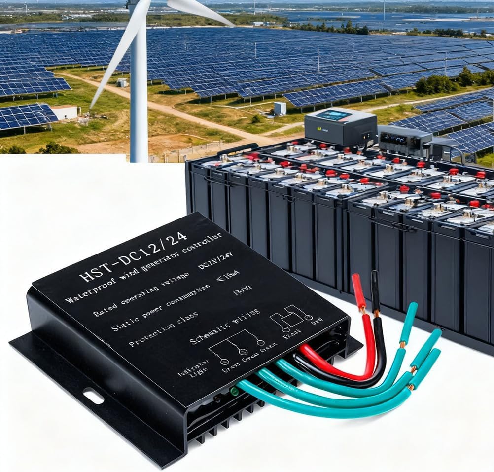 24V, 12V Mini Wind Turbine Generator Controller IP67 Waterproof 12V/24V /48V Automatic Controller for 600W Wind Turbine System with LED Indicator