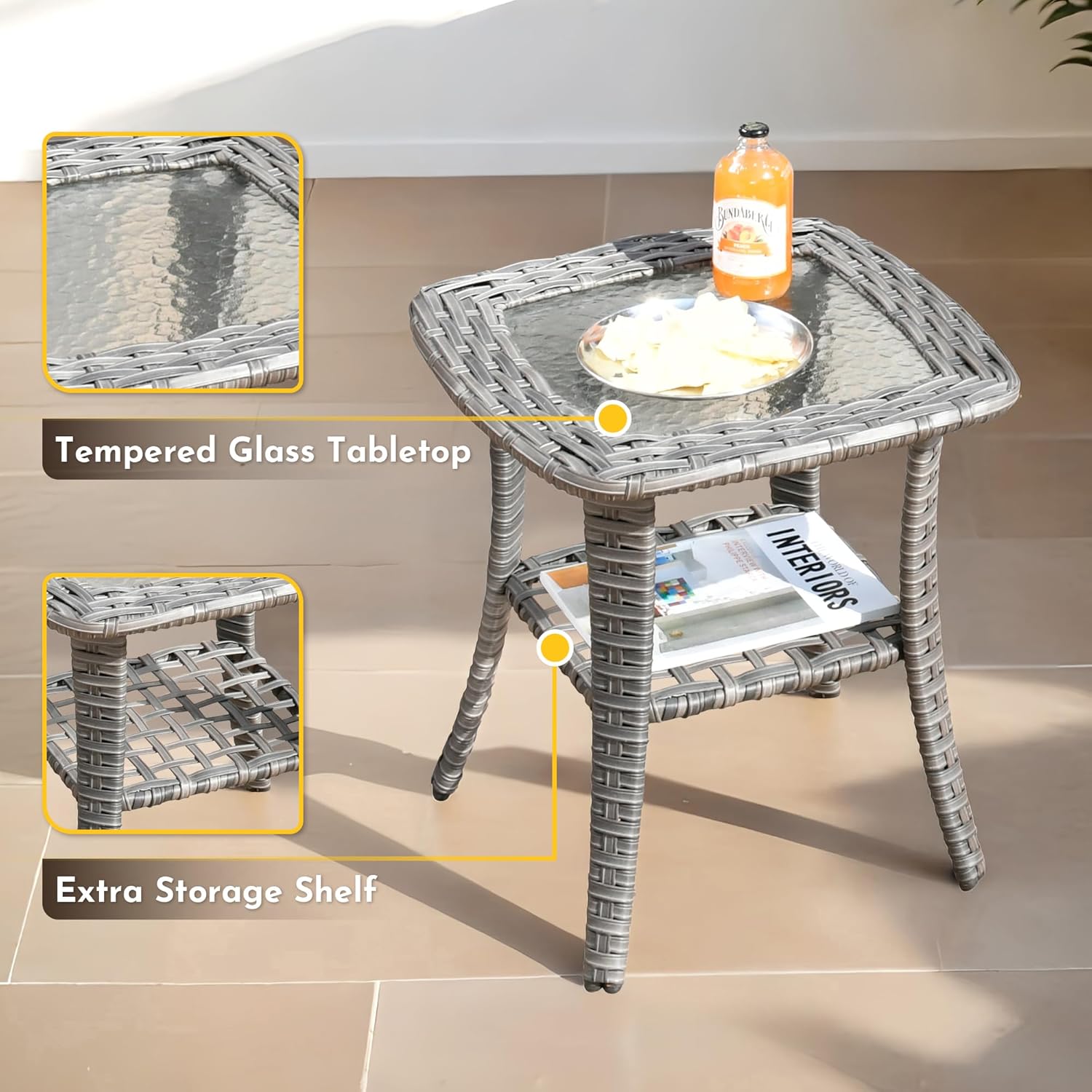 Weaxty 11 Piece Patio Furniture Set with Fire Pit Table, Outdoor Sectional Couch Swivel Rocker Patio Chairs with Coffee Table Wicker Conversation Sets for Balcony Backyard, Dark Gray