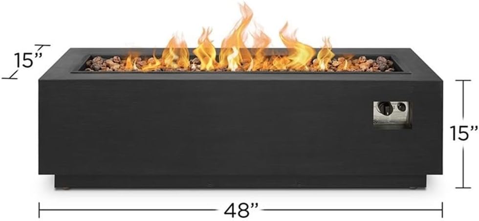 Contemporary Steel Propane Fire Pit in Gray