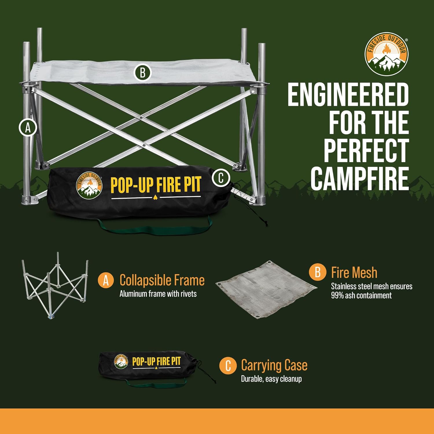 Fireside Outdoor Pop-Up Fire Pit 24