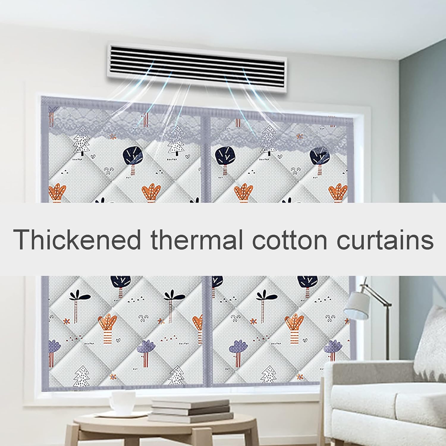 Warmth Retention Curtain,Thermal Insulated Curtains, Blackout Curtains,Curtain for Window,Waterproof, Windproof,Privacy Screen,for Air Conditioner Room,Heater Room, Living Room,Custom Size