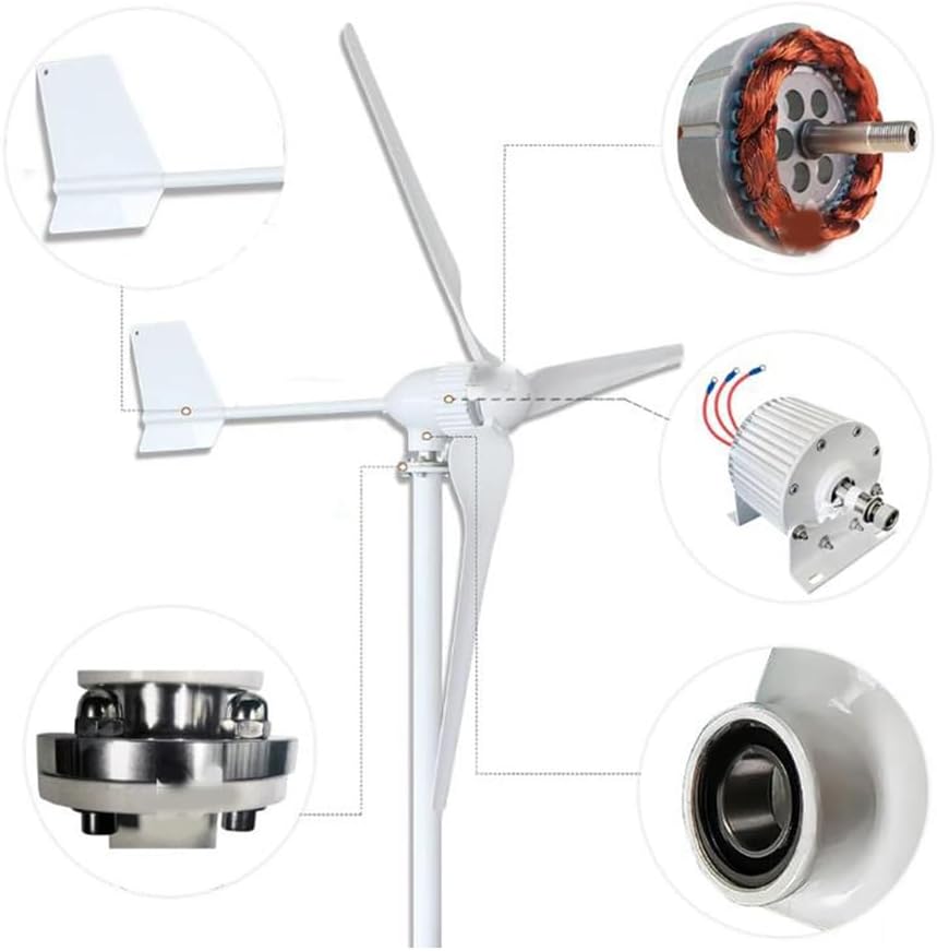 24V,12000W Low Speed AC Alternator Generators Kit,Vertical Axis Wind Turbine Generator with Base Use for Wind Turbine Water Turbine (110V/220V)