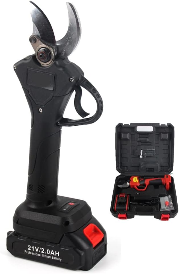 Cordless Electric Pruning Scissors, Pruner Trim Shears Battery Powered, Large Power Tree Branch Pruner Branch Cutter for Gardening Pole pruners Gardener Gifts 30mm (Color : Black)