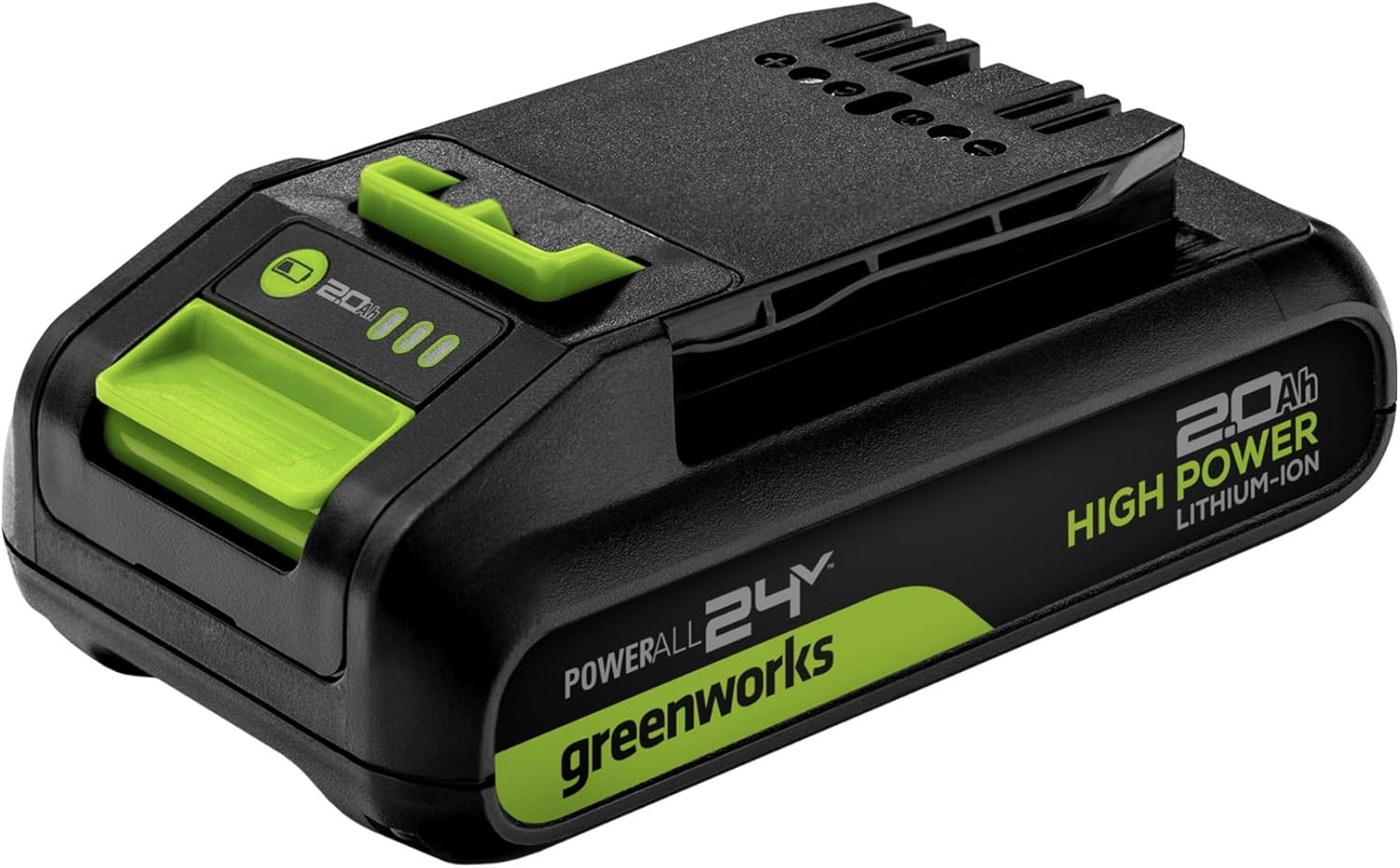 Greenworks 24V 2.0Ah Lithium-Ion High-Power Battery, Upgraded with 15% Power Boost (Genuine Greenworks Battery/ 150+ Compatible Tools)