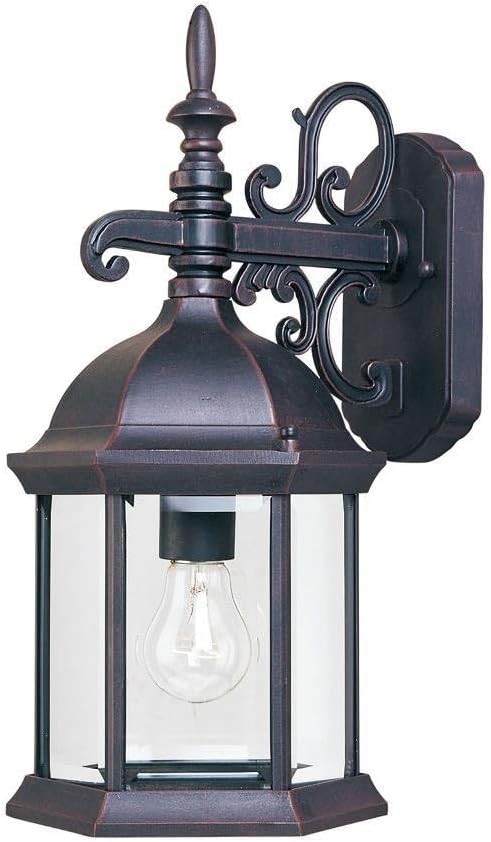Maxim Cast 1 Light Outdoor Wall Lantern 16 Inch Tall with Empire Bronze Finish and Clear Glass