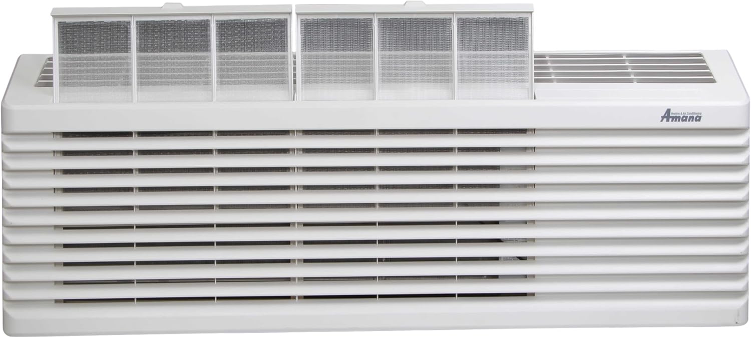 AMANA J-Series PTAC 12,000 BTU Air Conditioner with 3.5 kW Heater, 20 Amp Plug - R32 - PTC123J35AXXX - A/C Unit Only