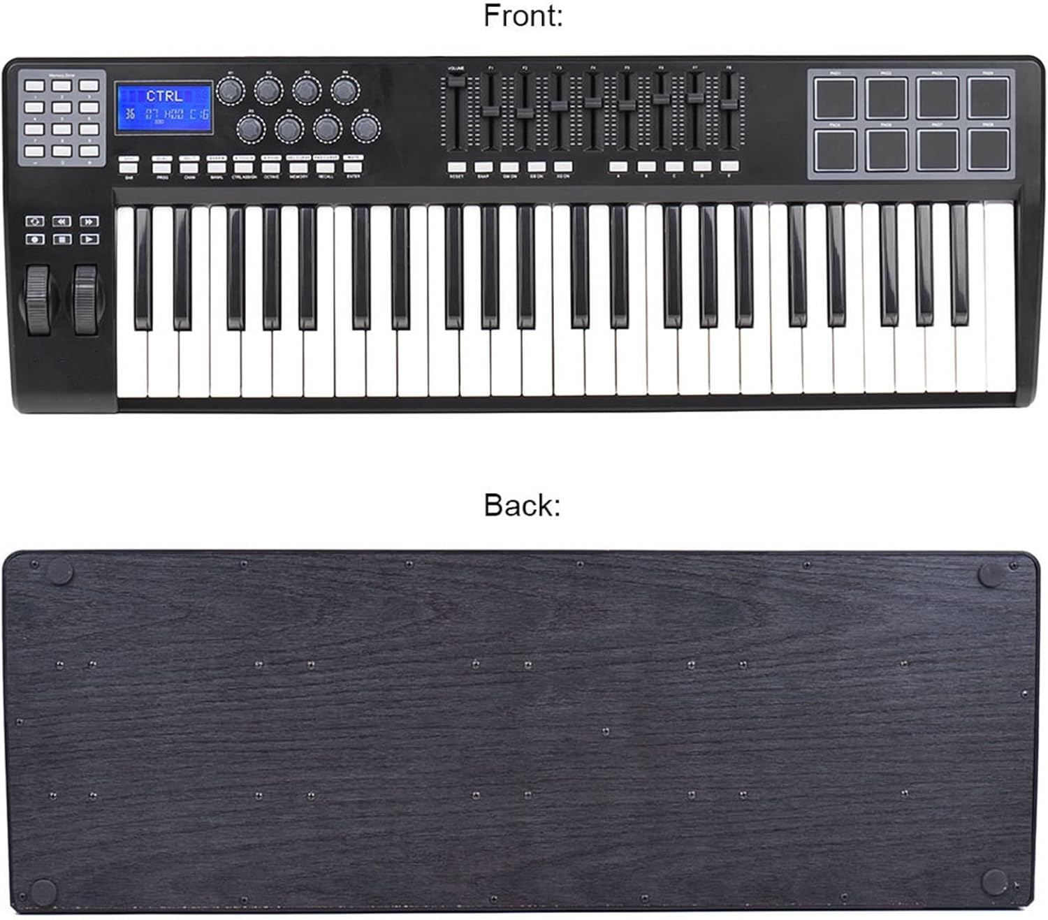 Keyboard Piano 49 Portable 49-Key USB MIDI Keyboard Controller 8 RGB Colorful Backlit Trigger Pads MIDI Keyboard