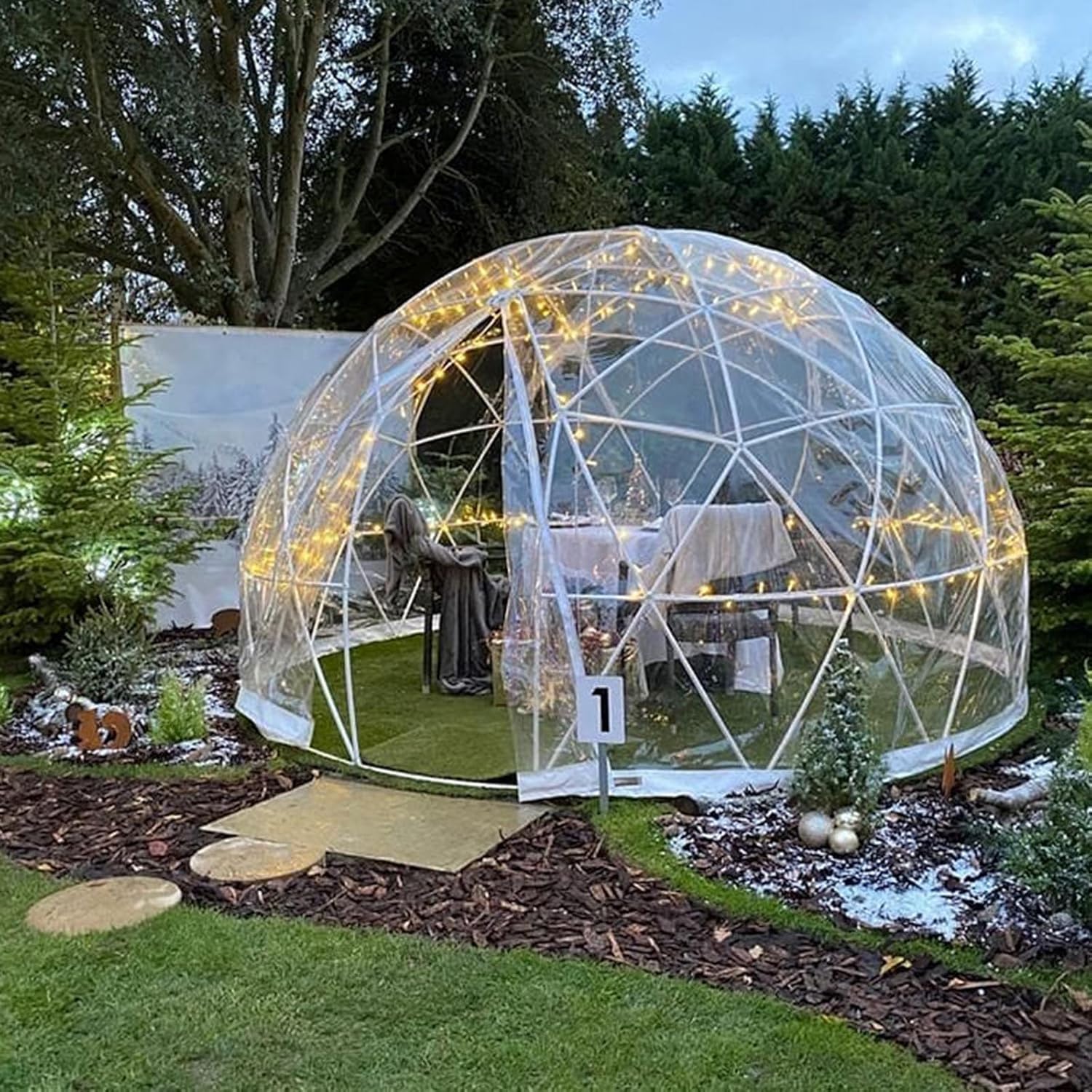Bubble Tent Transparent Garden Dome House 4-6 Person Garden Greenhouse ​3.6M/12FT Garden Dome Waterproof Patio Canopy Shelter for Party