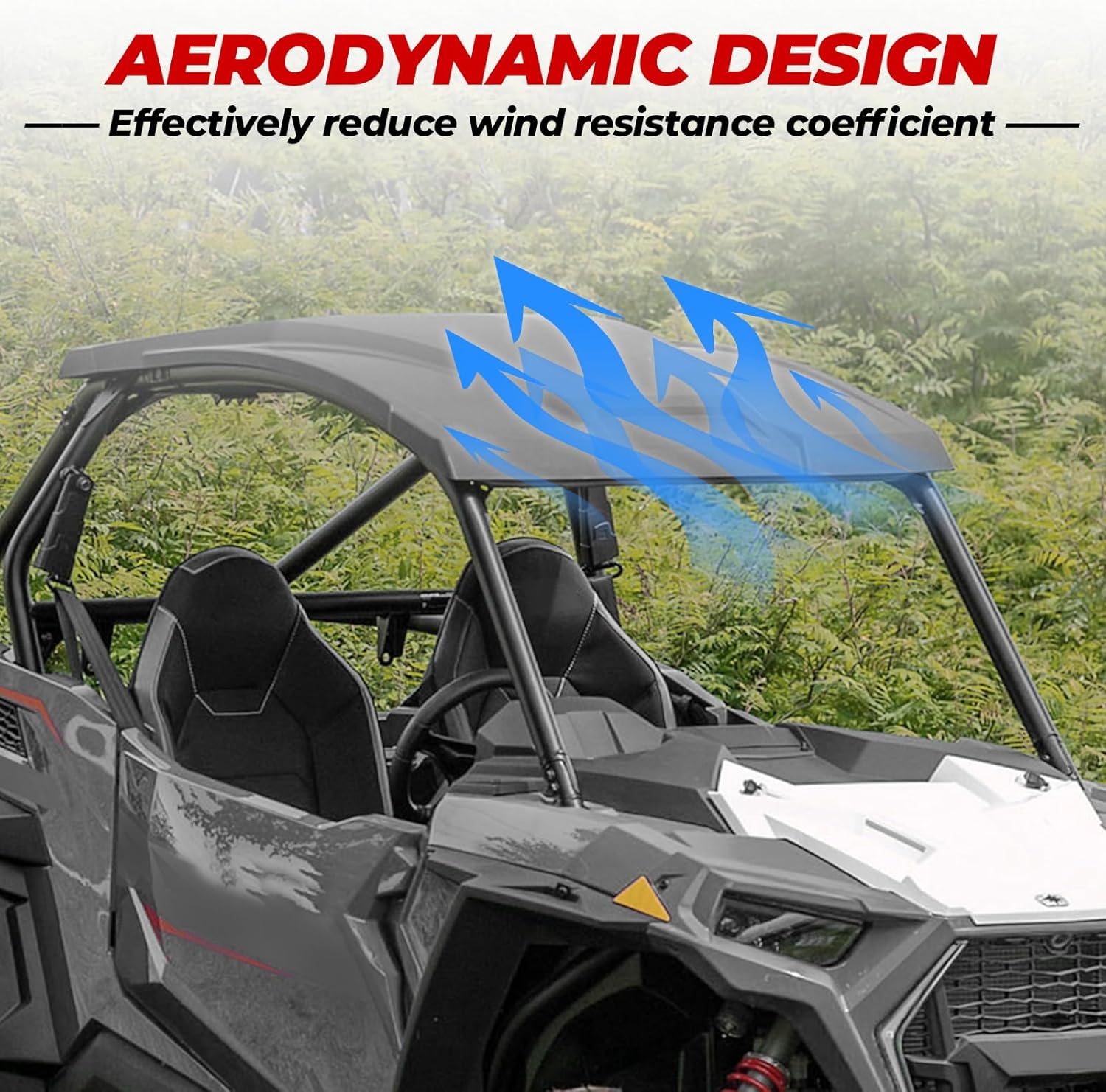 Roof Top for Polaris RZR Trail, Dustproof Coat Lock & High Density Poly 2-Piece Combination Roof for Polaris RZR Trail S 900 1000 Ultimate/Premium/Sport 2021-2024 Accessories(2PCS, 2884729)