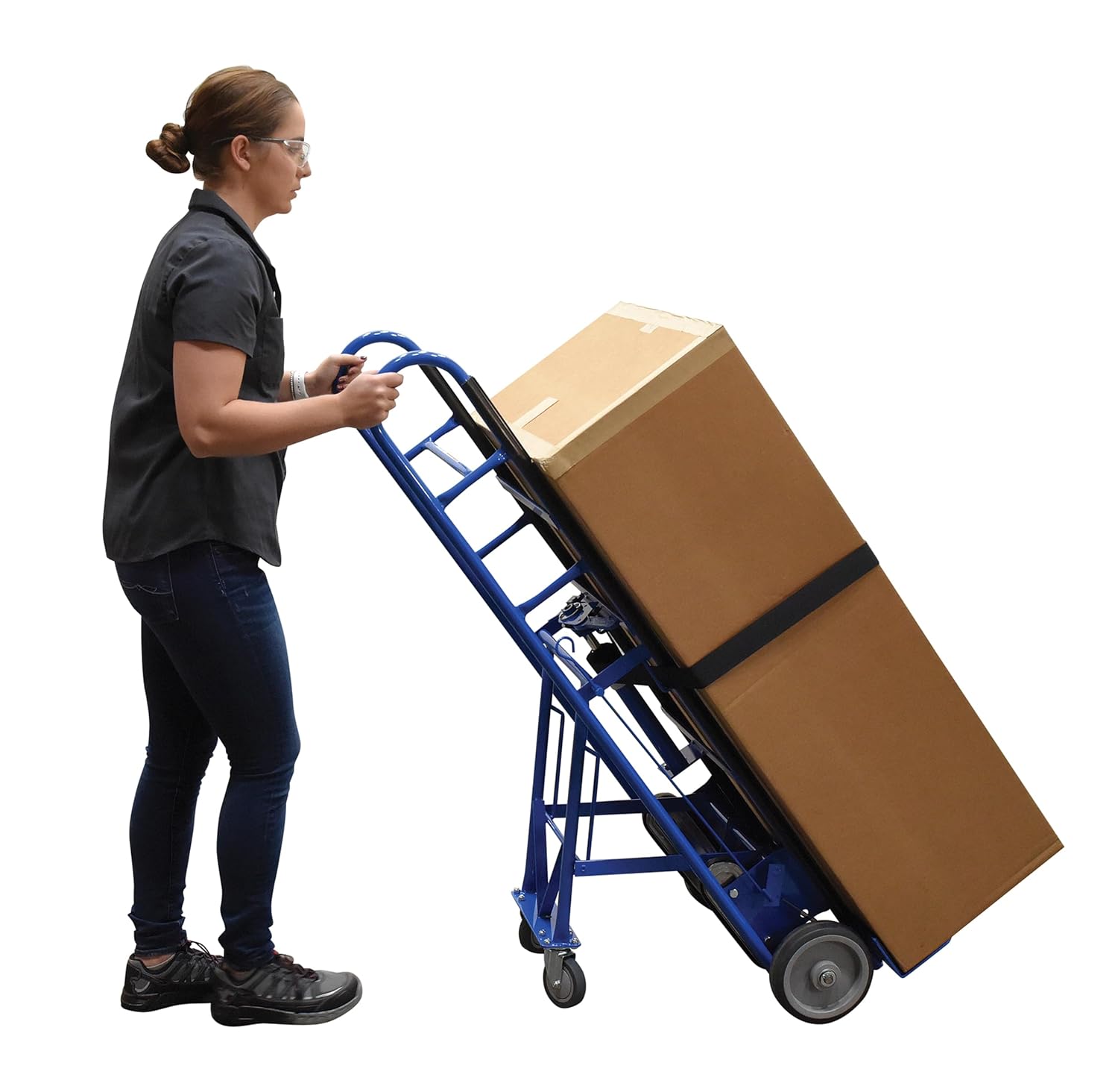 Vestil APPL-1200-60 Steel Ratchet Appliance Cart 17 In. x 24 In. x 60 In. 1200 Lb. Capacity Blue