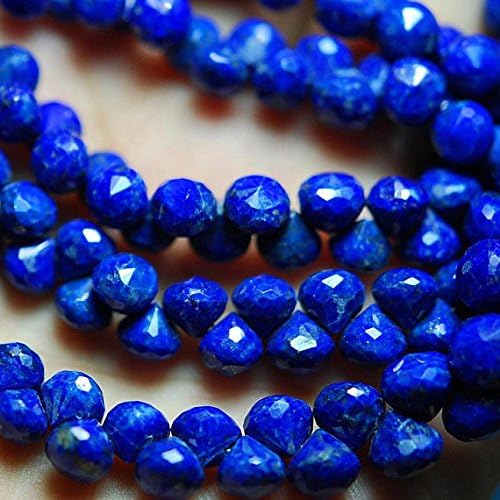 13 inch natural beads strand of 7mm faceted onion lapis lazuli gemstone briolletes beads for DIY jewelry - necklace, bracelet, earring, ring.