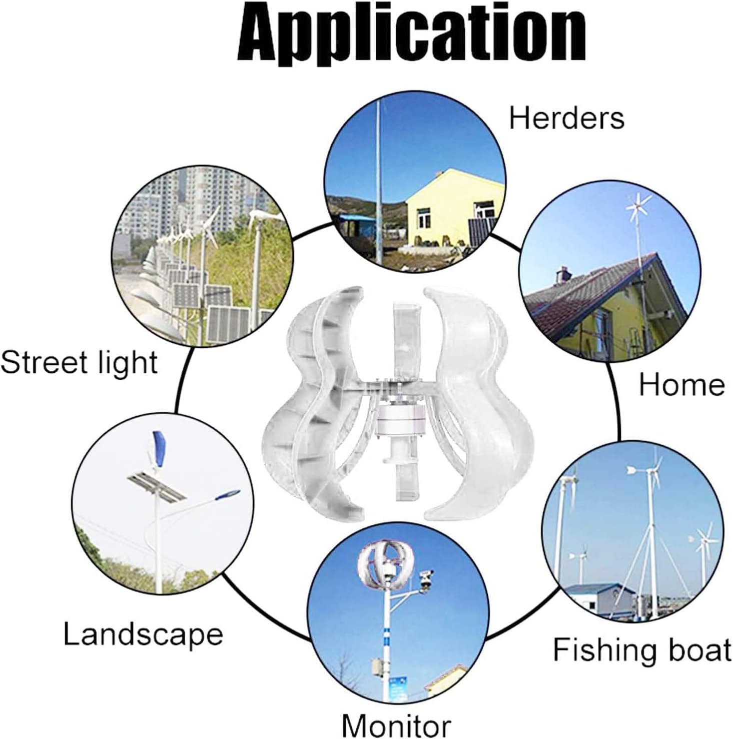 5000W Wind Turbine Generator 12-220V Wind Blade Option with Waterproof Charge Controller Fit for Home Or Camping