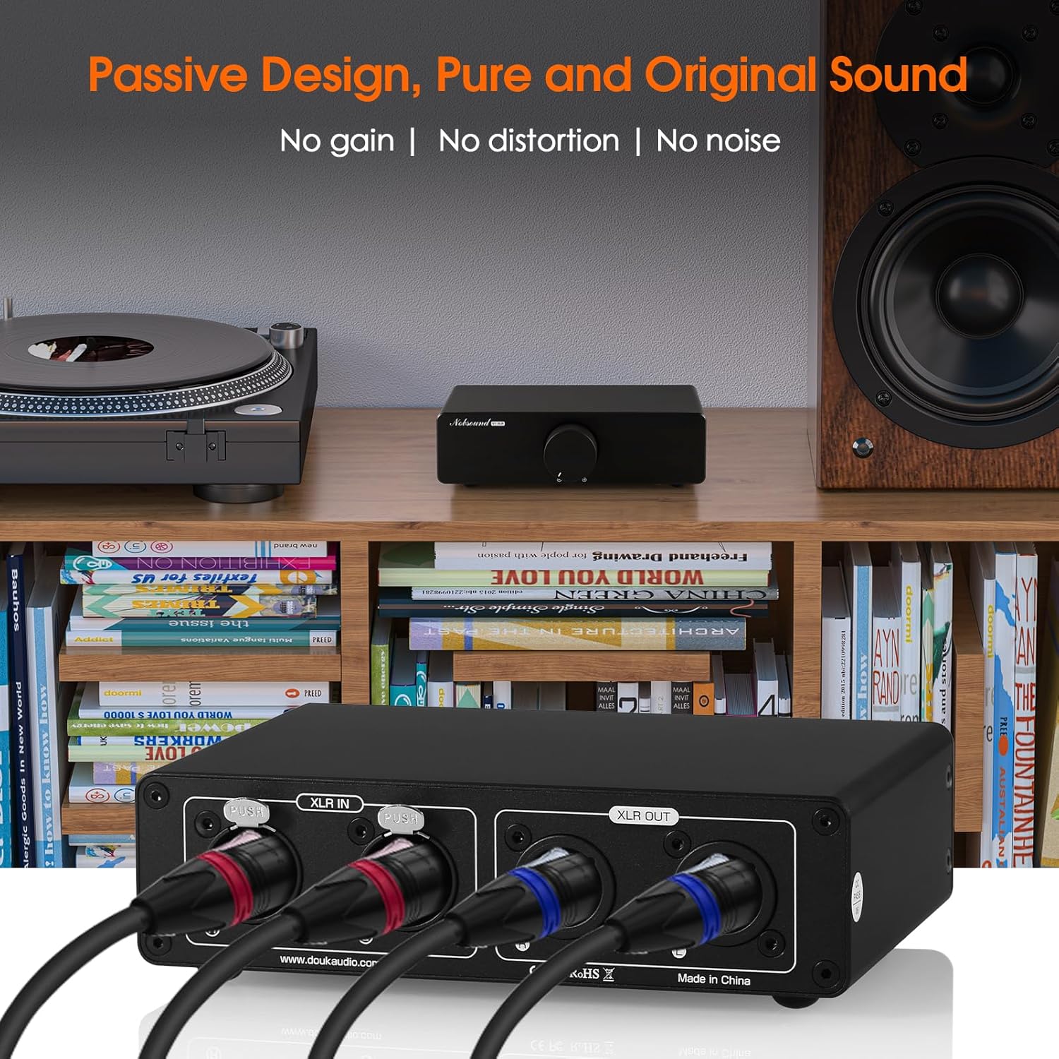 ​Nobsound XLR Passive Preamp Attenuator: Balanced Stereo Audio Volume Controller for Signal Optimization - Features ALPS RK27 Potentiometer & Gold Terminals - for Critical Listening Audiophiles​