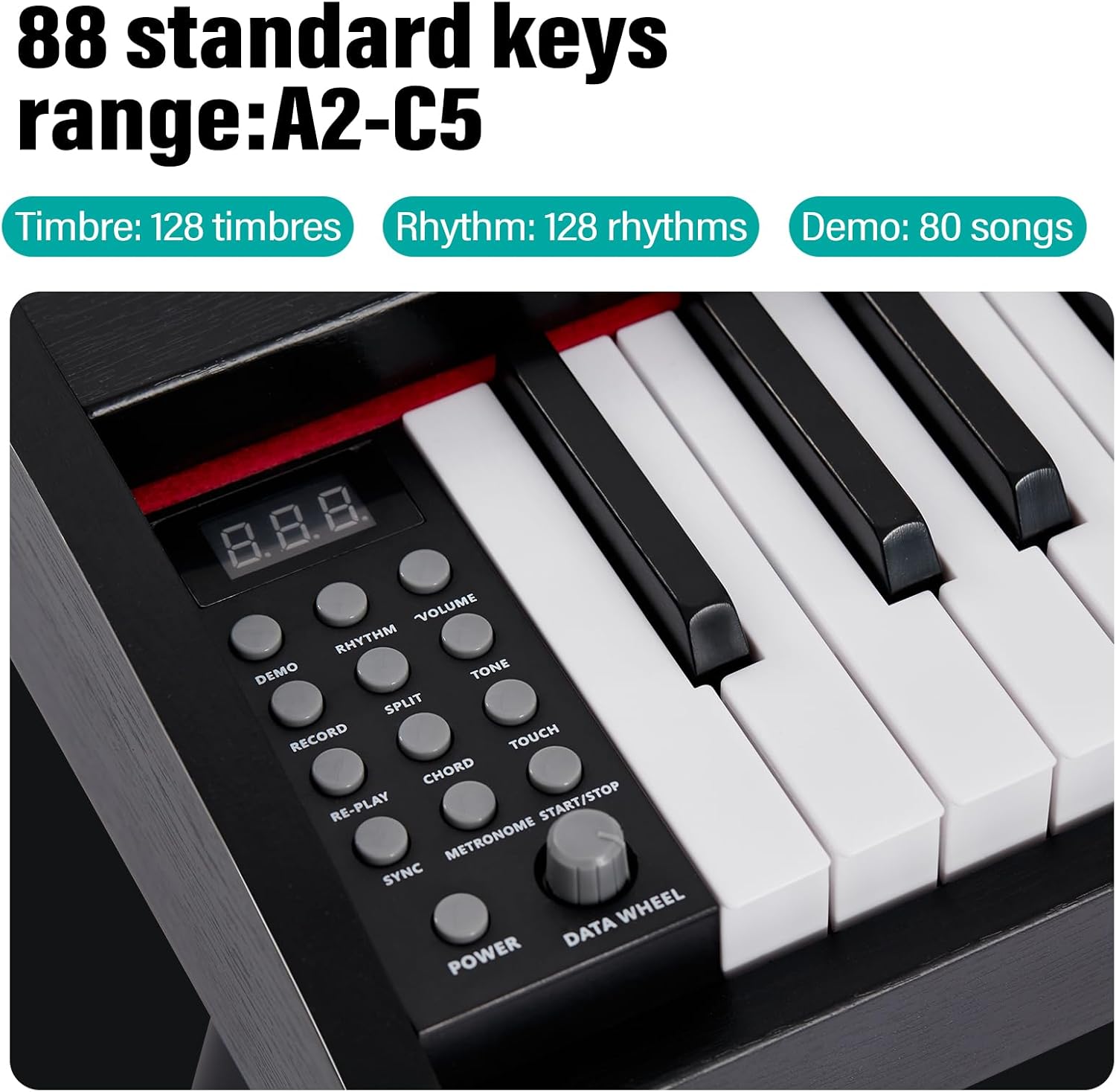 AODSK AD-X1 Beginner Digital Piano 88 Key Keyboard+AODSK Iron Piano Bench UAP-10