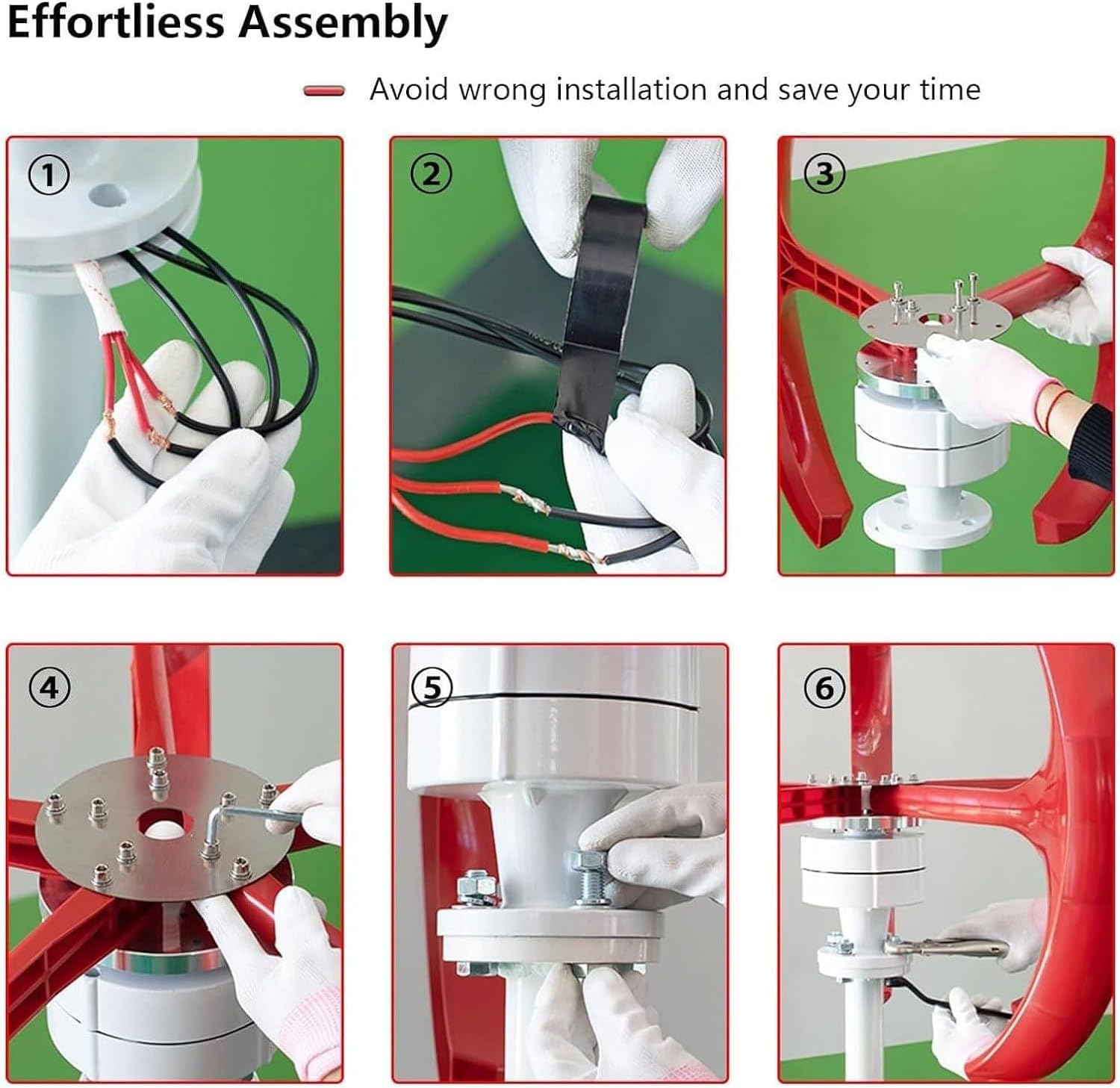 CHRISK 220v,Wind Turbine 8000W 5 Blade Wind Vertical Generator 3 Phase AC Permanent Magnet Generator Wind Turbine Kit with Controller