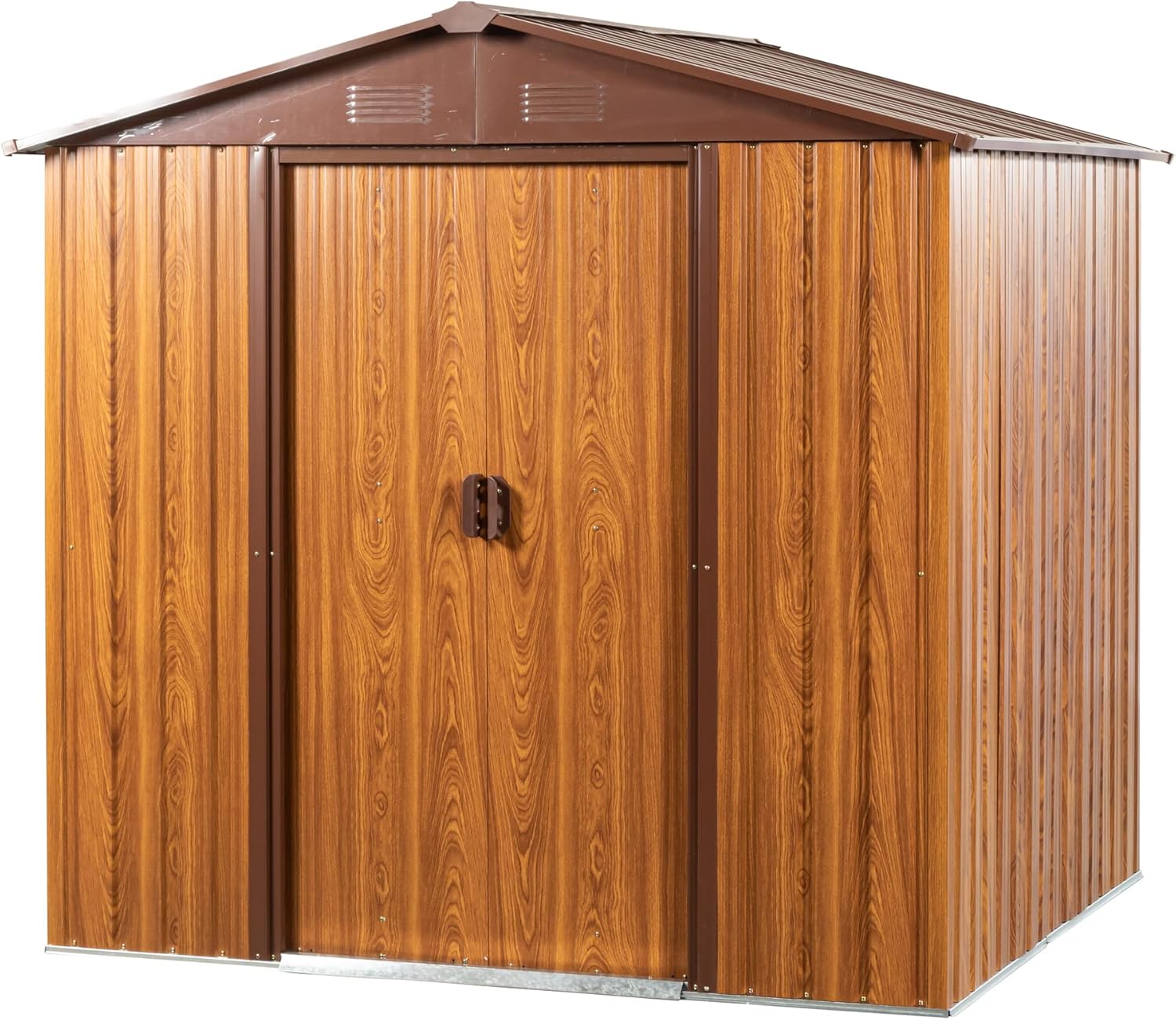 Outdoor Storage Shed 6 x 6 FT, Metal Garden Tool Storage Shed Steel Storage Shed House with Lockable Doors and Vents for Backyard Garden Patio Lawn