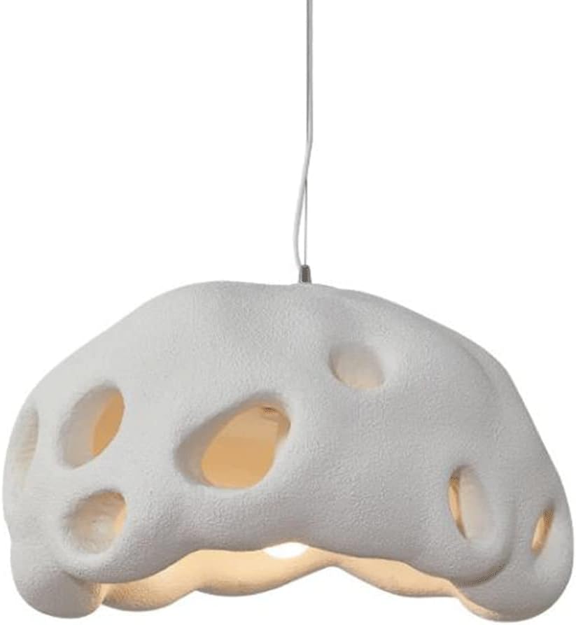 Hanging Lamp , Modern Creative Pendant Lamp, Japanese Style Resin Chandelier, E27 Base Ceiling Hanging Light Adjustable for Kitchen Island Dining Room Bar Hallway Home Office ( Color : White , Size :