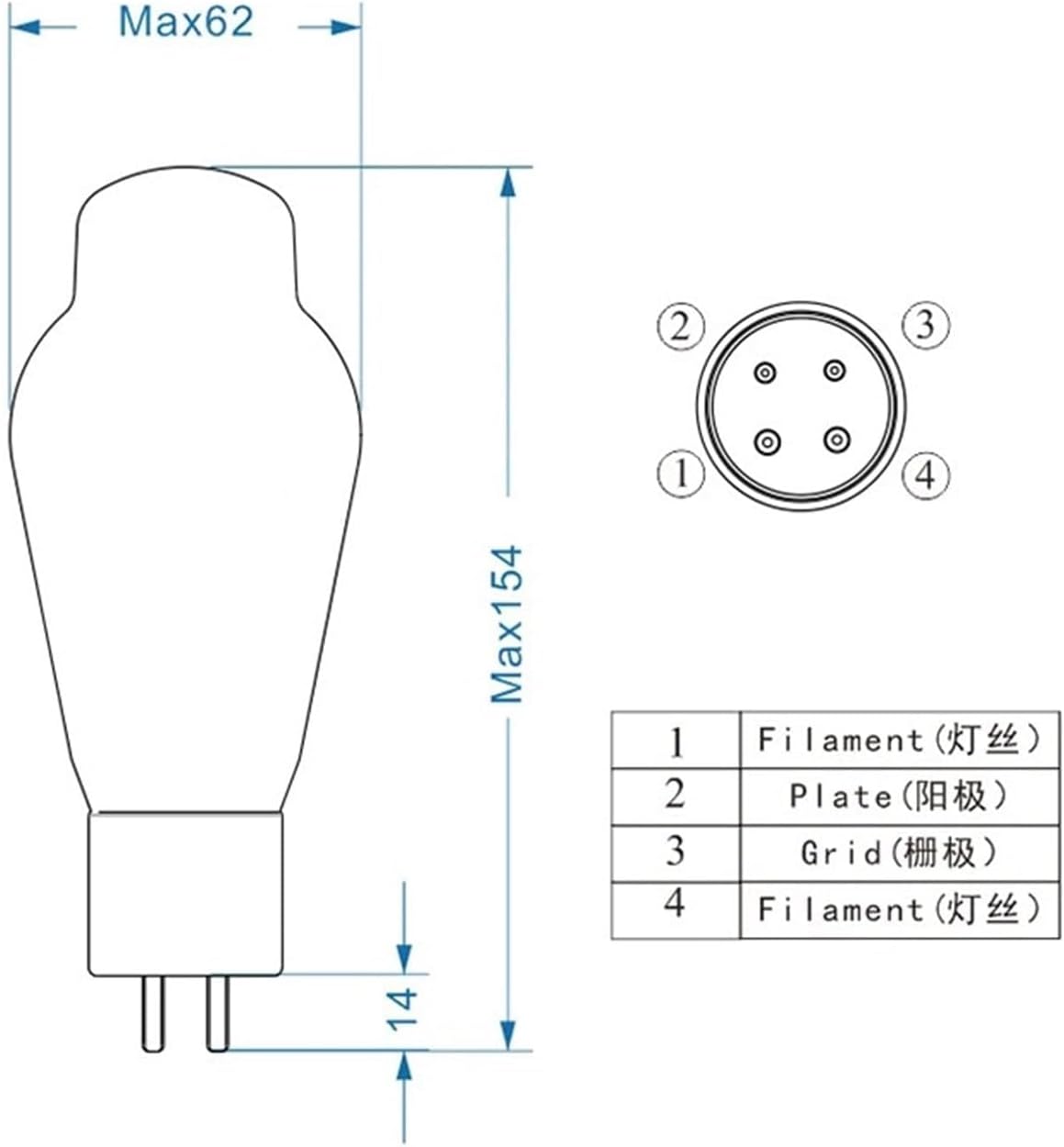 HiFi 300B Tube Replacement 300B Tube Precision Matching for Tube amplifiers(300B,2 pcs)
