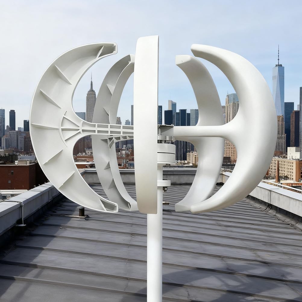 2000W Wind Turbines Generator 12V 24V 48V 220V 5-Blade Vertical Axis Wind Turbines Generator Kit,for Home Hybrids Streetlight Use (White),48V