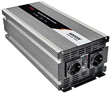 6000W Power Inverter, DC 24V to AC 220V, 12000W Peak Power, with USB Charging Ports and 2 AC Outlet Converter Modified sine Wave Solar Inverter (24vto220v)