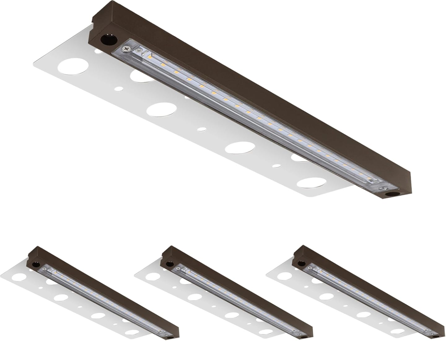 GKOLED 12 Inch LED Hardscape Lighting, Low Voltage Retaining Wall Lights, LED Paver Step Light, 4W 12V AC/DC, 2700K Warm White 4-Pack