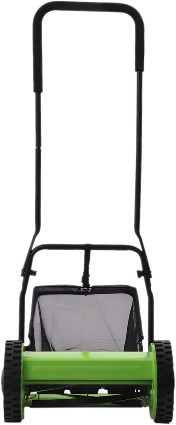 Push Lawn Mower, 16-Inch Adjustable Push Lawn Sweeper Grass Catcher Outdoor, 6-Gallon Grass Catcher, 12” Cutting Width, Power Tools for Effortless Yard & Garden Grass Cutting