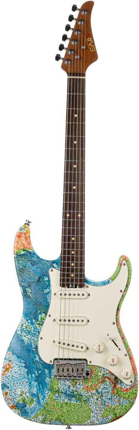 EART 6 String Solid-Body Electric Guitar NK-TCS-HLA Classic Tone with Roasted Mahogany Body,Handmade Lacquer Art,Right