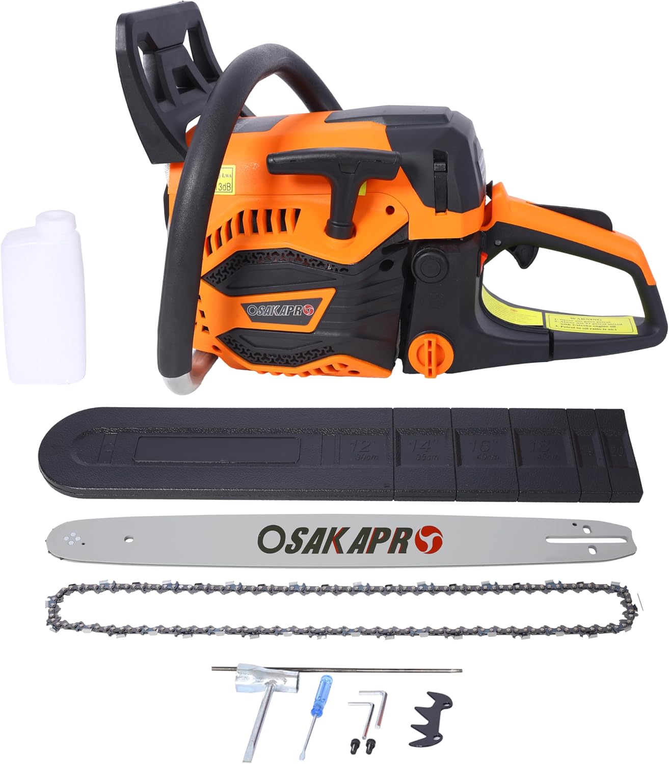 62CC Gas Powered Chainsaw, 2-Cycle Petrol Handheld Cordless Chain Saw, Gasoline Gas Chainsaws for Tree Wood Cutting, EPA Compliant (20 Inch - P209765)