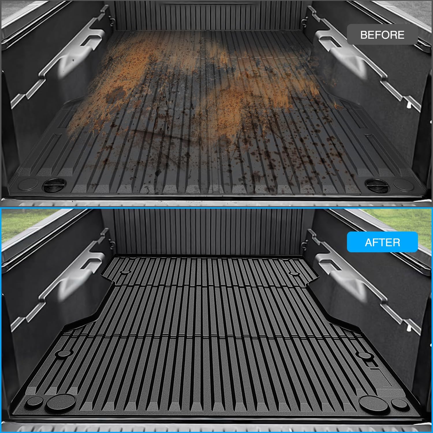 Nilight Truck Bed Mat 6 FT for 2024 2025 Toyota Tacoma, TPE Heavy-Duty Pick-up Bed Liner for Toyota Tacoma Accessories, Anti-Slip Texture, All Weather Protection