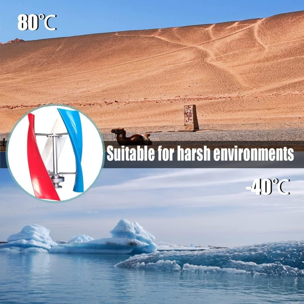 LiuSj JUnSt Wind Turbine Generator Kit, 4000W Wind Power Turbine Generator Maglev Generator Vertical Wind Generator Low Noise Waterproof with 3 Blade and Controller,220v