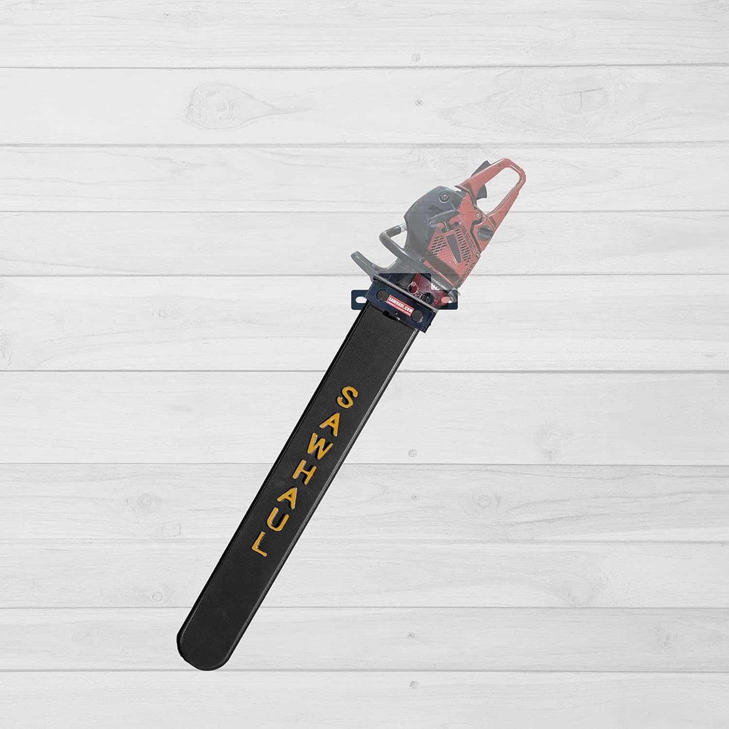 SawHaul Snap-Lok Universal Base with Scabbard Chainsaw Carrier Kit for Flat Surfaces, 36 Inch Yellow Scabbard, Rotating Mount Holder Compatible with All Chainsaw Brands, Made in USA