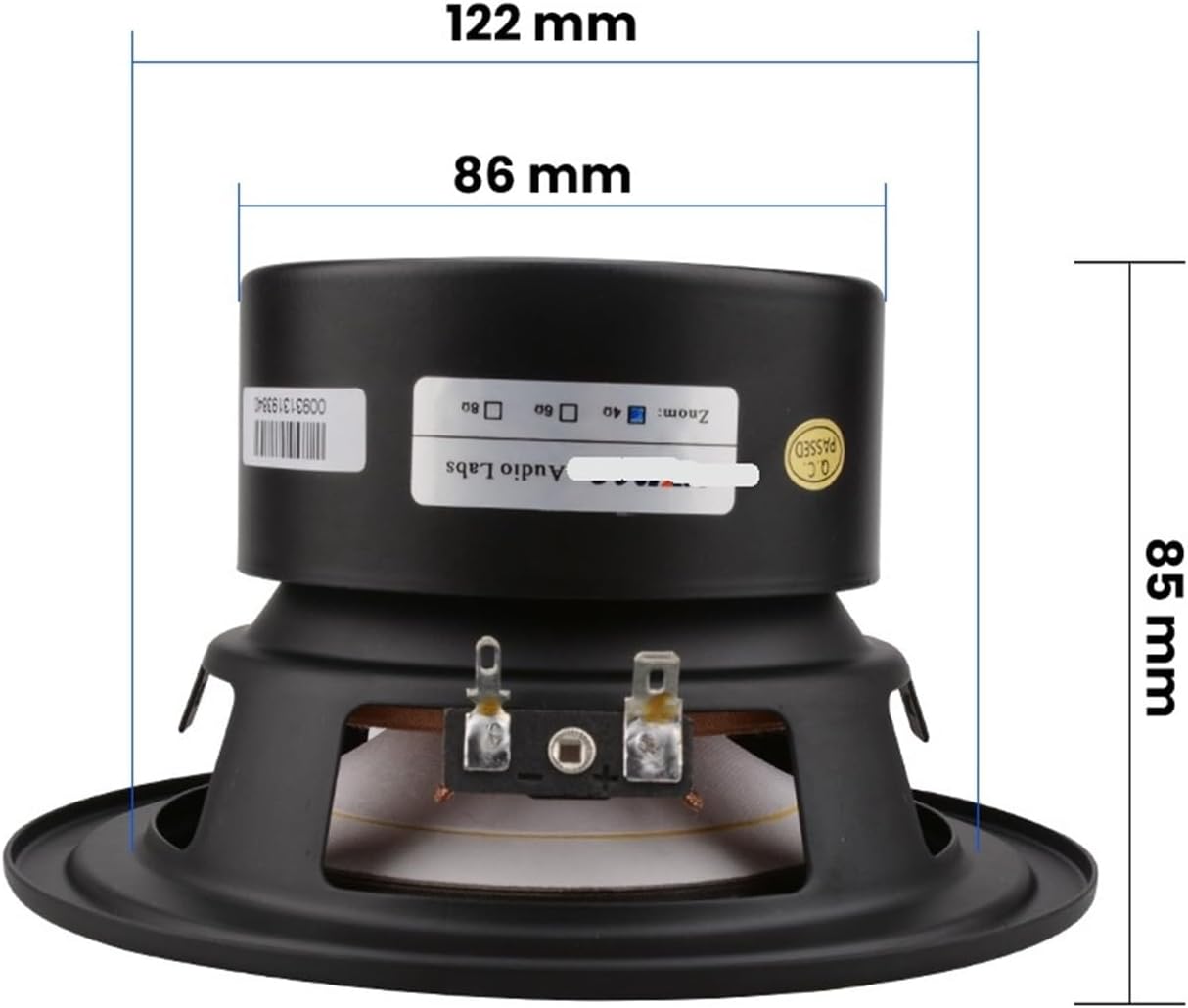 1Pcs 5.25 Inch Subwoofer Speaker 4/8 Ohm 40W Woofer Speaker Strong Bass Home Theater for Bookshelf Speaker Car Audio DIY(8 ohm)