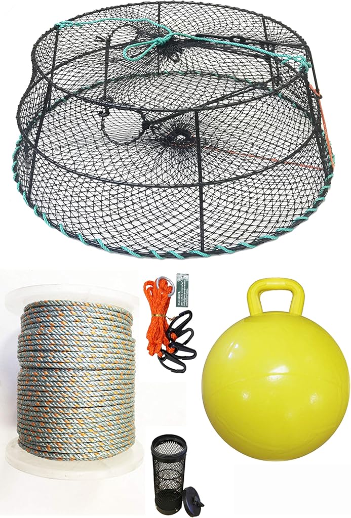 KUFA Sports Tower Style Vinyl Coated Prawn Trap with Prawn Trap Accessory Combo (CT78+PHL5+HA2)