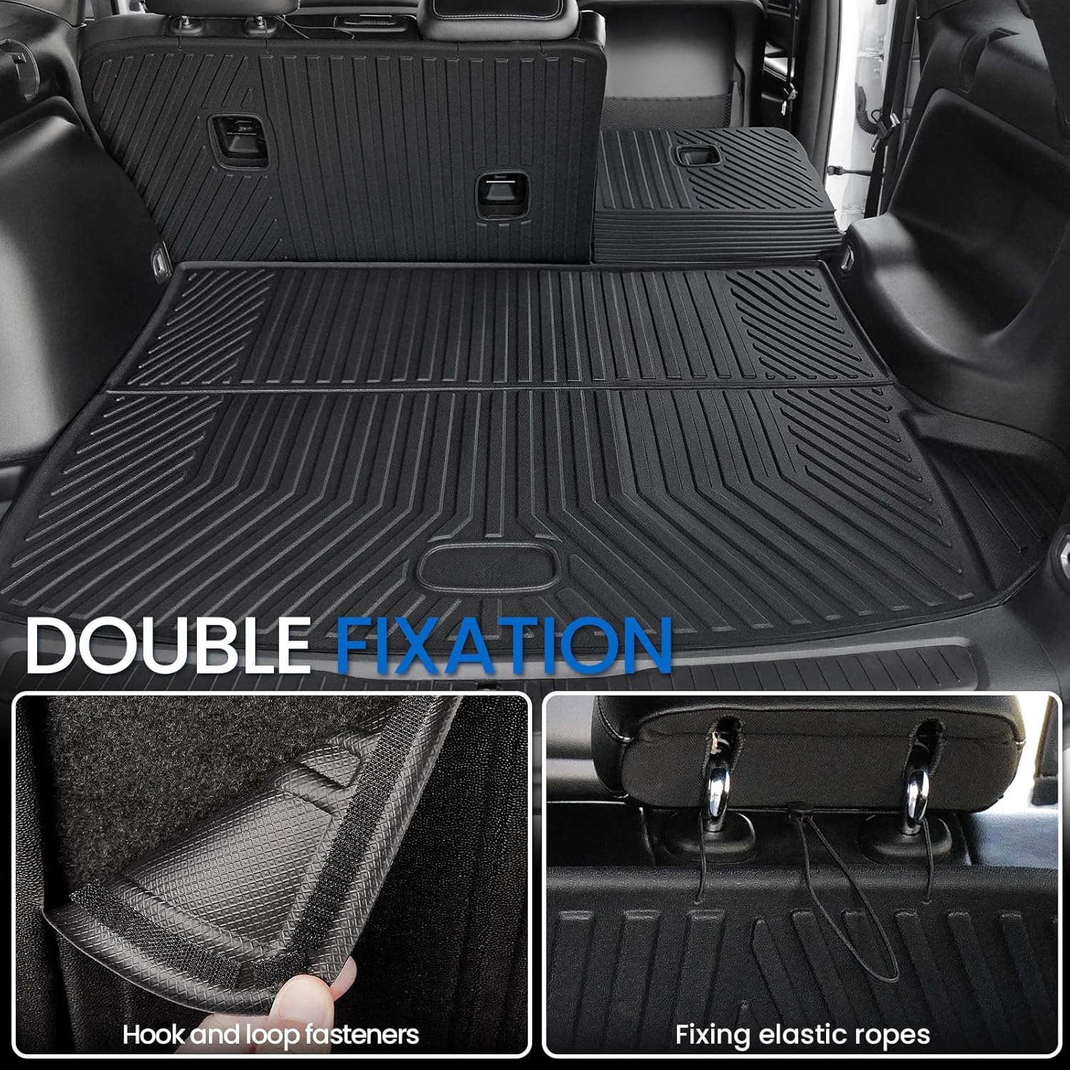Floor Mats Set for 2022-2025 Jeep Grand Cherokee, All Weather TPE Backrest Mat Trunk Mat Cargo Liner Door Sill Guards Accessories (Floor Mats Set)