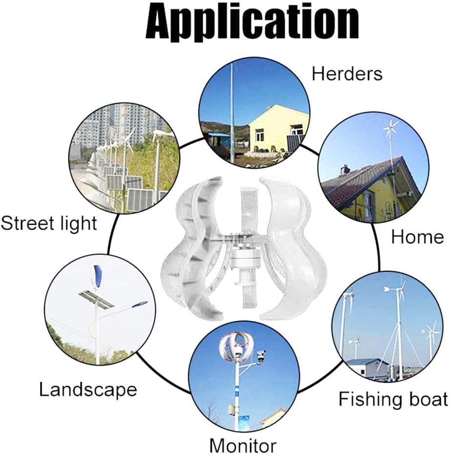 14000W Wind Generator Kit, 12V 24V 48V 220V Wind Turbines Horizontal Home Powers Windmill Energy Turbines Charge(No Noise)