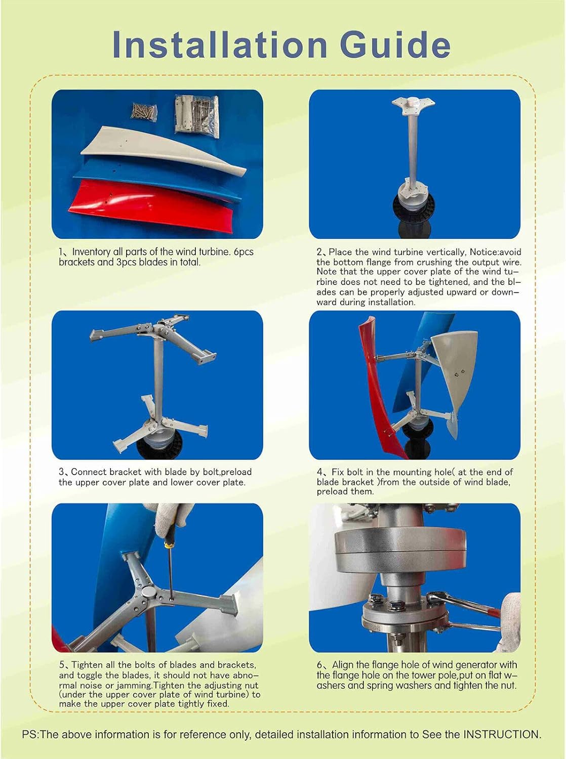 400W Wind Power Turbine Generator Kit,3-Blades Maglev Generator Helix Wind Turbine Generator, Vertical Axis Wind Power Generator w/Charge Controller DC 24V