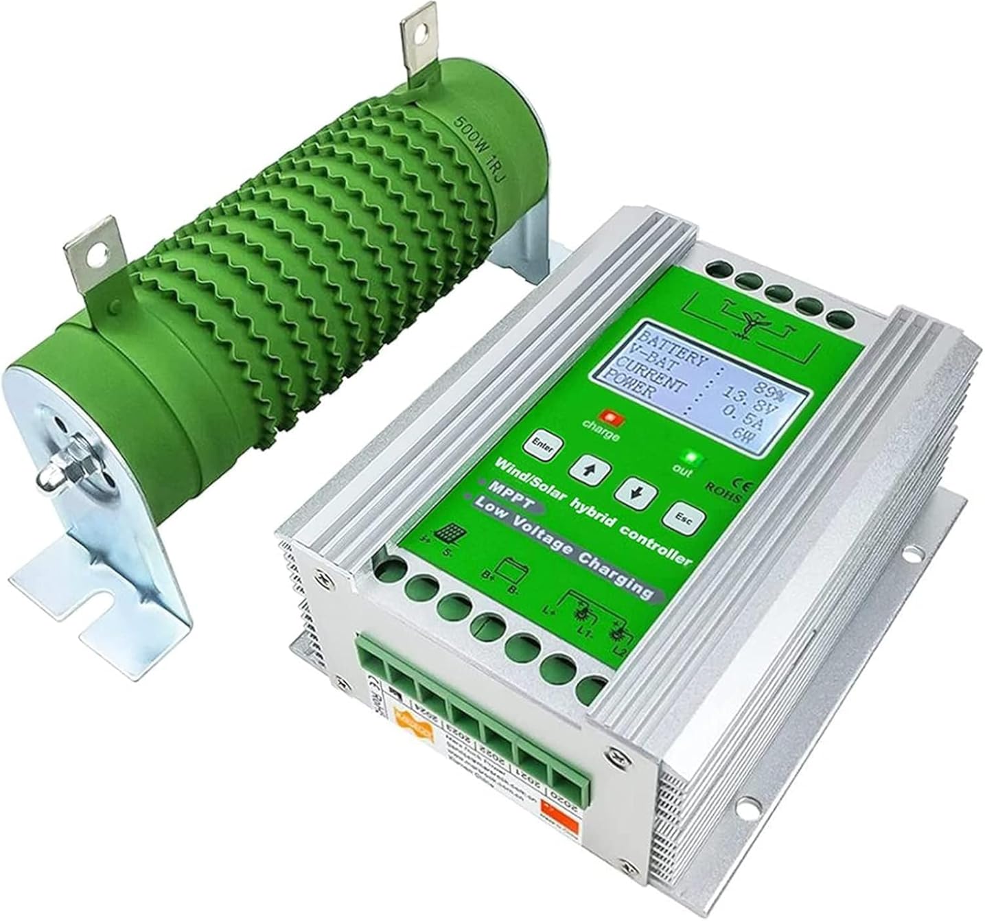 CAJUCA 3000W Wind Solar Hybrid Charge Controller Regulator Off Grid MPPT Wind Turbine Solar Charge Controller Dump Load LCD Display