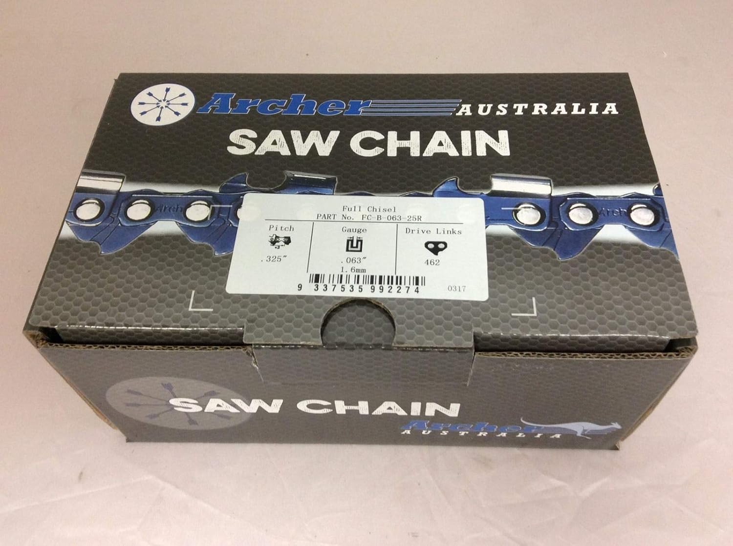 Archer Chainsaw Chain 25ft Roll .325 .063 Chisel Chain