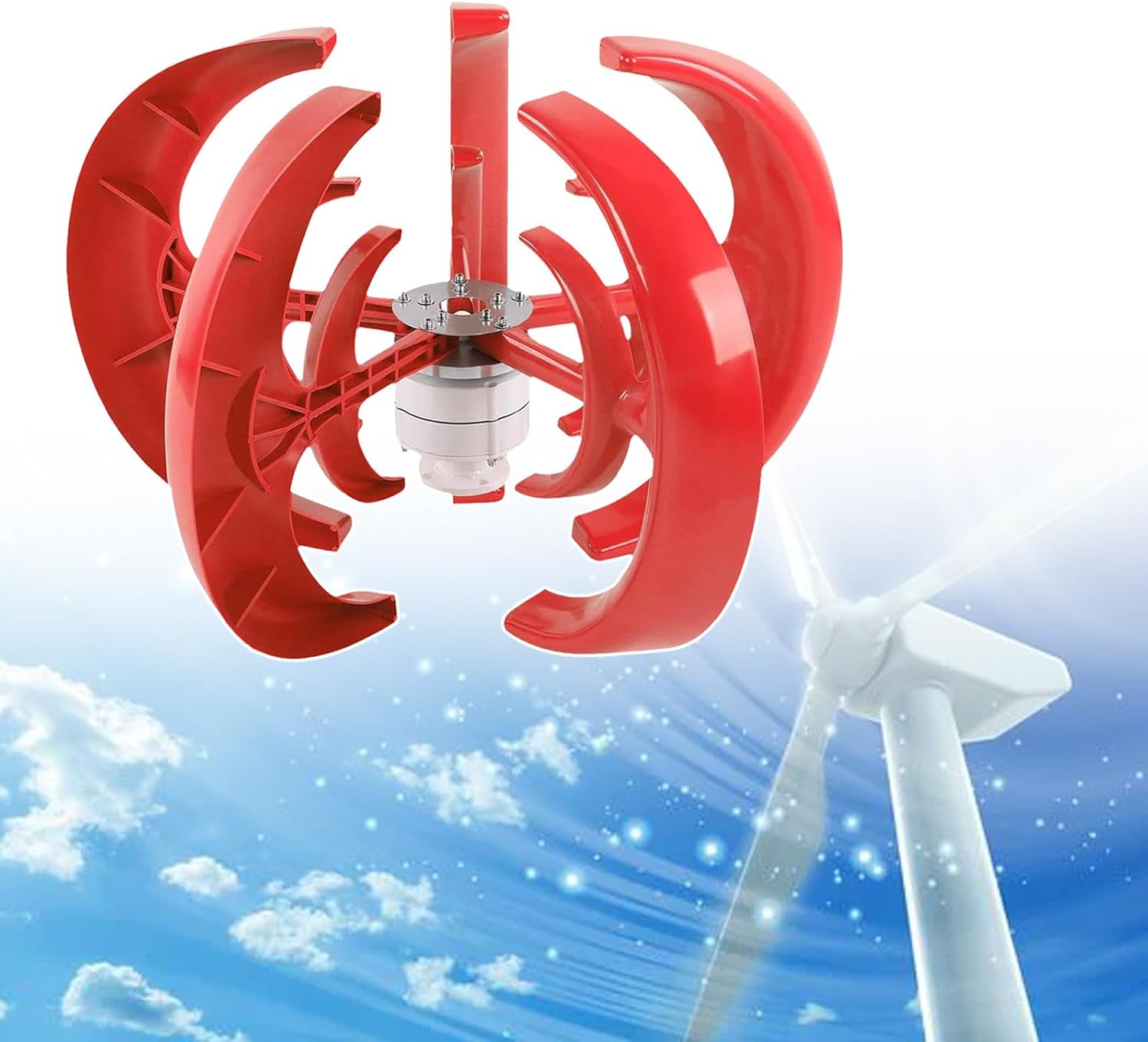 12V Small Vertical Wind Turbine Generator Kit - Compact Outdoor Renewable Energy System with Charge Controller, Ideal for Lanterns & Eco-Friendly Power Solutions
