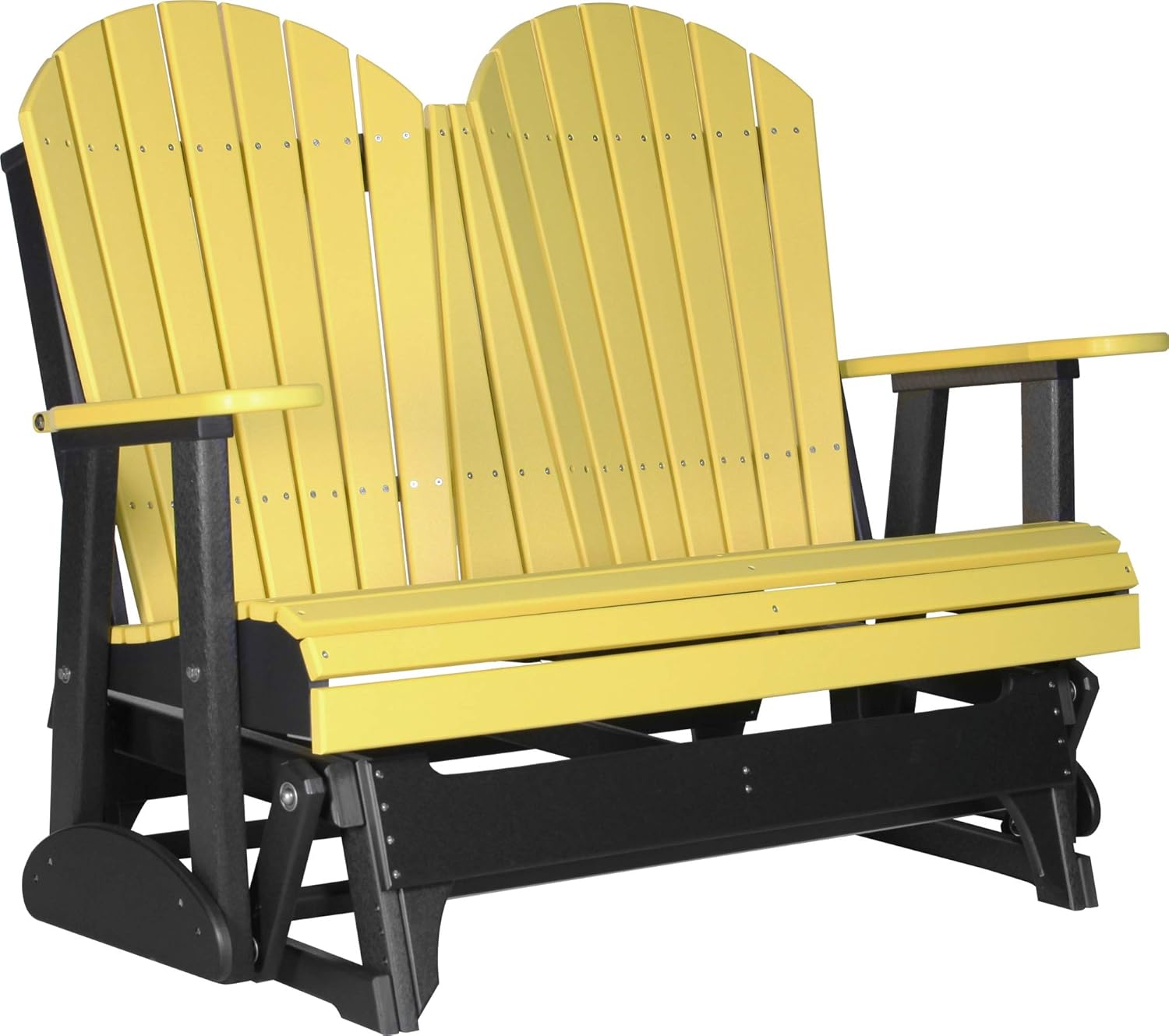 LuxCraft 4' Adirondack Glider Available in 20 Colors (Yellow on Black)