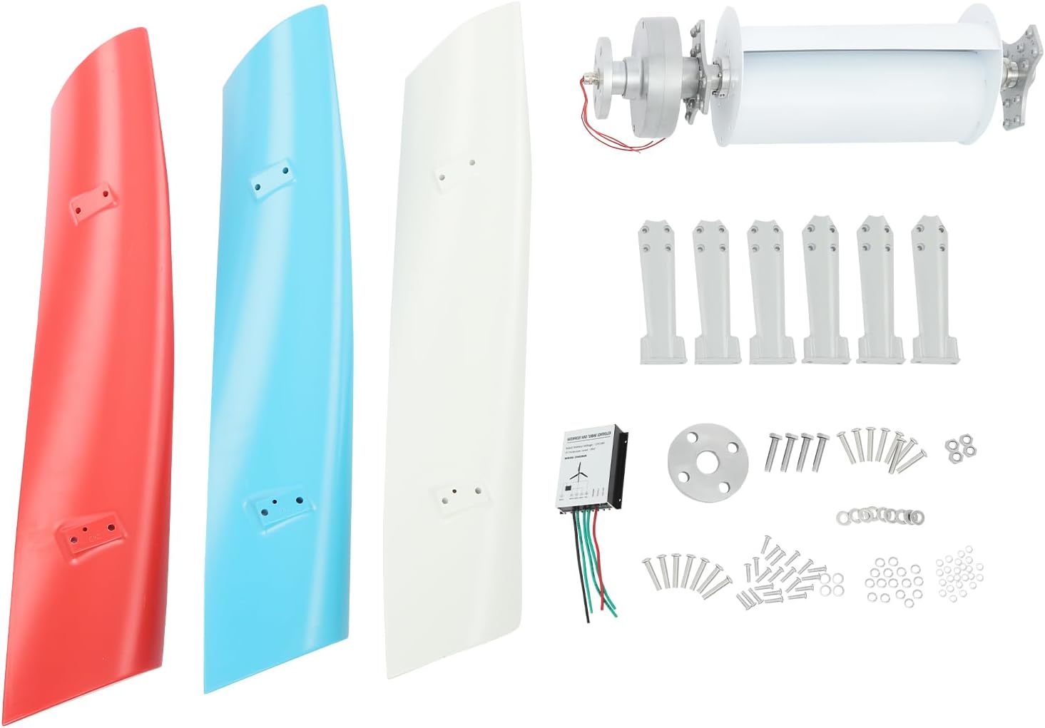 100W Wind Turbine Generator, 12V 24V Wind Vertical Axis Generator with Controller, 3 BladesWind Turbine Generators Kit for Boats, Terraces, Cabins (12V 100W)