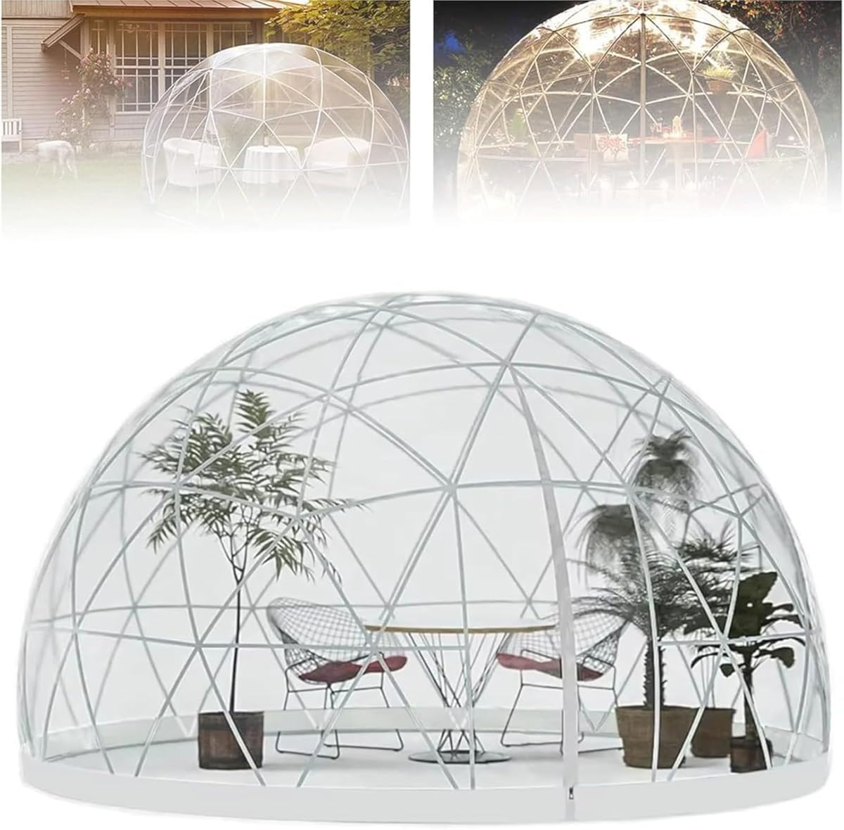 Garden Bubble Tent Dome House,3.6M/12FT Greenhouse Igloo Dome Tent, 4 Season Outdoor Family Tent ​Garden Dome with PVC Cover, Door and Windows,for Backyard,Outdoor,Party