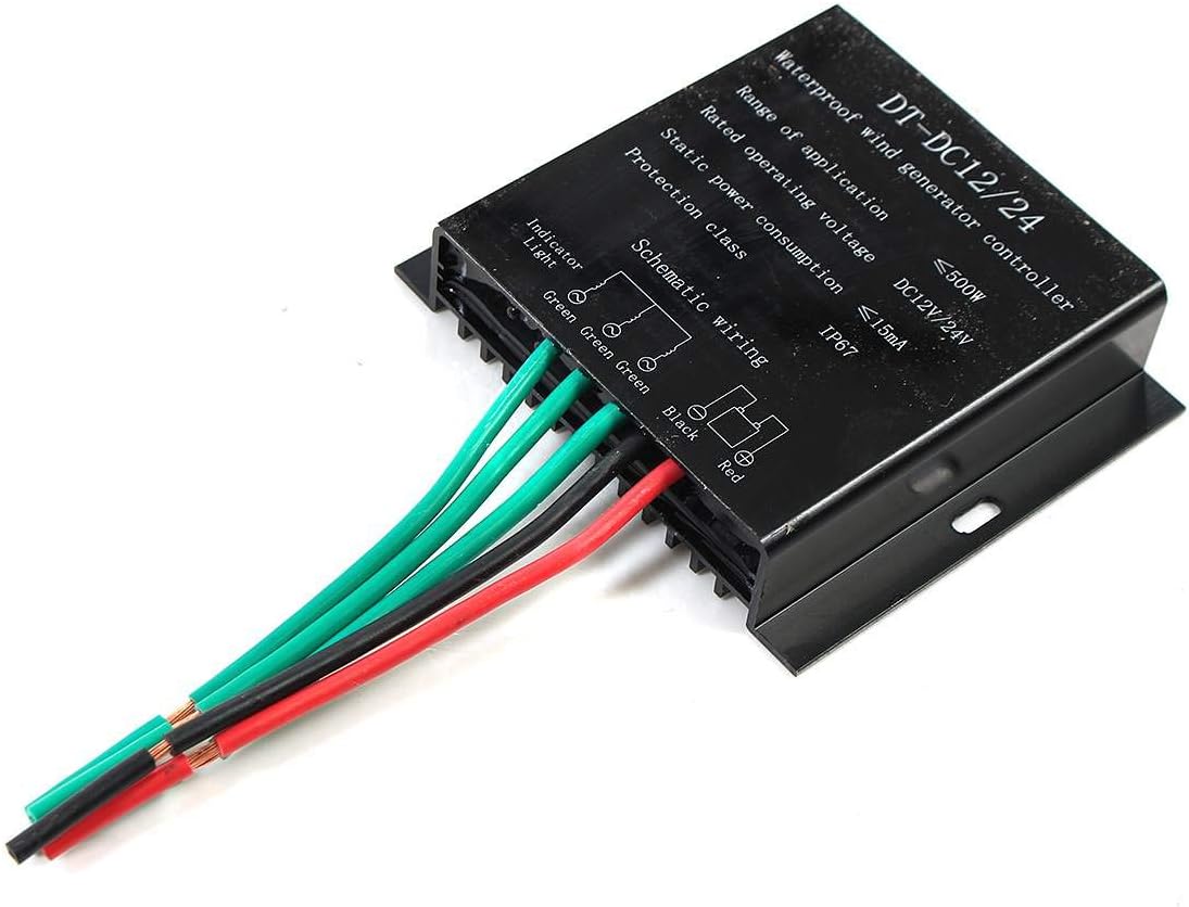 600W 12/24V 5 Blades Lantern Wind T Urbine Generator Vertical Axis Kit+ Controller for Residential Home Hybrid Streetlight White (Black)