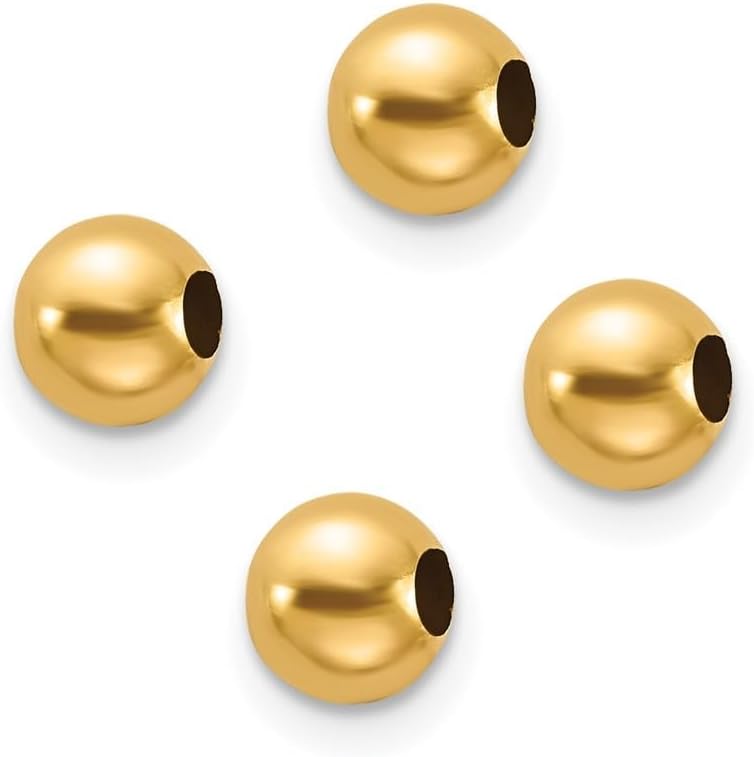 Diamond2Deal 10k Yellow Gold Set of 4, 4mm Spacer Beads
