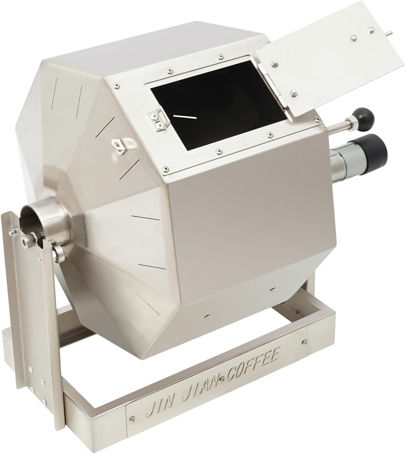 14W Commercial Coffee Bean Roaster, DC12V 14.5L Automatic Rotating Drum Roaster Adjustable Speed Stainless Steel Roasting Machine for Home Coffee Shops Restaurants