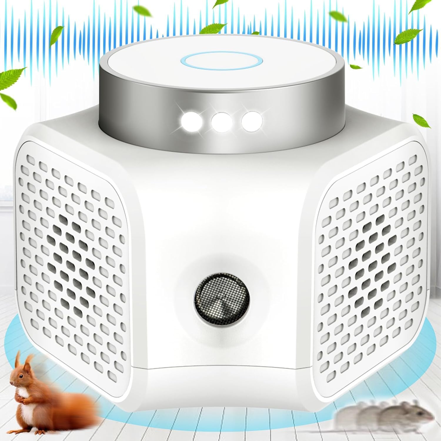 Ultrasonic Pest Repeller,Squirrel Repellent,Rodent Repellent Ultrasonic Plug in,Mouse Repellent for House,Pest Repellent Indoor Electric Mouse Deterrents Bat Mice Rat Repeller for House Attic(White)